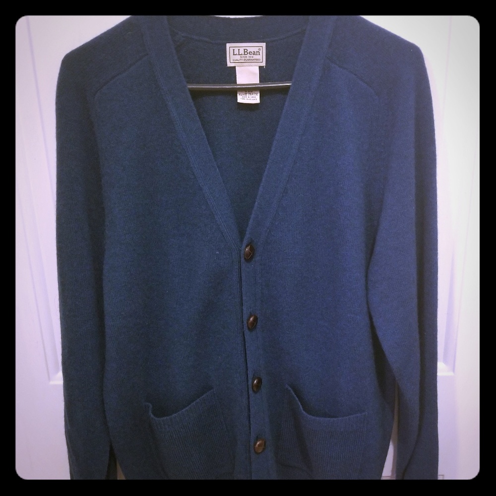 LL Bean blue cardigan